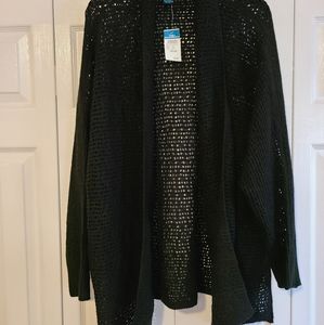 Rue 21+ 3x/4x black crocheted cardigan